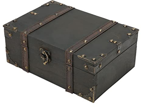 Yctze Träsmycken vintage träsmycken hem elegant halsband förvaring behållare dekoration svart rustika kläder, skor &/skor & klocka
