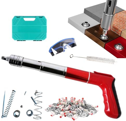 Pistola per ancoraggio a parete - Pistola sparachiodi manuale per calcestruzzo professionale, robusta ed efficiente | Attrezzo di fissaggio durevole e versatile per, assi di legno, rivestiment