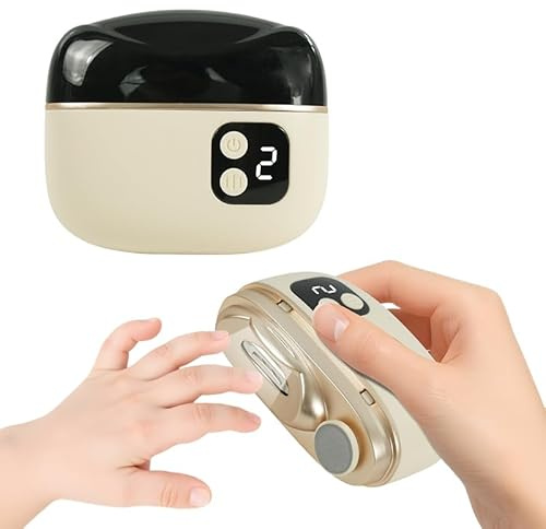 Cortaúñas Eléctrico, Actualización 2026 Cortaúñas Eléctrico Automático 3 en 1, 2 Velocidades Ajustable Uñas Eléctrico Tijeras, Con Iluminación LED, Ideal para bebés, adultos y ancianos