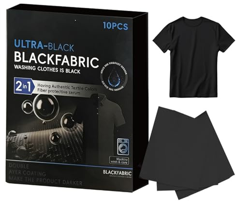 Black Fabric Dye for Clothing -,10pcs Wash & Dye Black, Clothing Restorer, Hand Dyes Die Clothes Fabric Dyes, Easy to Use for FA BRIC Care Maintenance Revitalization Clothes Garment Restoration