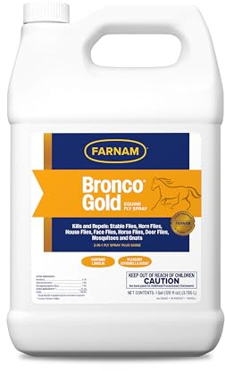 Farnam Bronco Gold Horse Fly Spray, Grooming Aid, Coat Conditioner 128 Ounces, Gallon Refill
