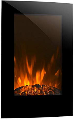 Klarstein Camino a Riscaldamento Elettrico, Caminetto Finto 2000 W a Basso Consumo, Fuoco LED, Spazio per Legna, Termocamino con Telecomando, Termostato e Timer