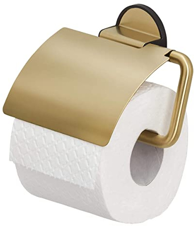 Tiger Tune Porte Papier Toilette, Support Papier Toilette Mural, Porte Rouleau Toilette, sans Perçage, Porte-Papier hygiénique Autocollant 3M, Doré