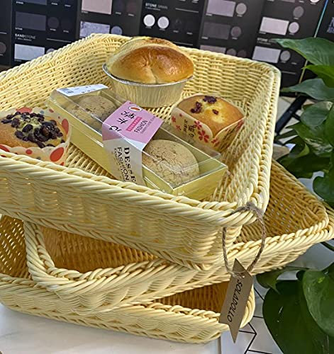 SOLAPOLLO 3 Confezioni Cestini Per Il Pane Da 15,7 Pollici Per Servire, Cestini Rettangolari Per La Conservazione, Cestini Di Vimini