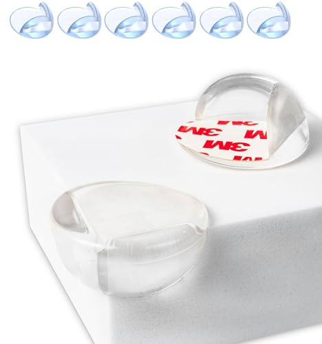 Protector Esquinas de Mesa, 6 pzs, Transparente, Forma Redonda, con Adhesivo Especial, Protección de Bordes y Esquinas, Protector de Muebles para bebés, Protecciones Niños para Bordes y Esquinas