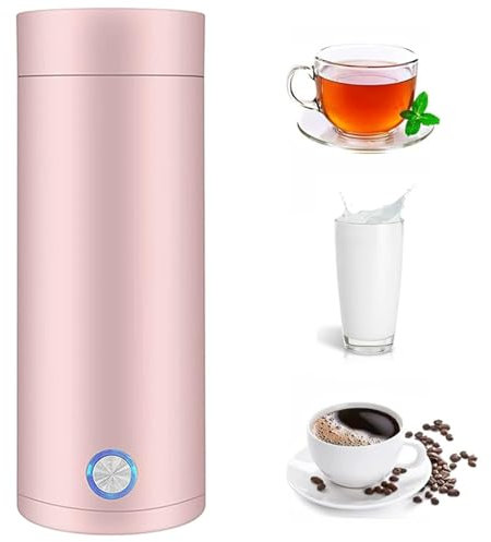 Stainless Steel 400ML Portable Electric Travel Kettle - 3 in 1 Fast Boil Heating Mug for Tea, Coffee, Milk