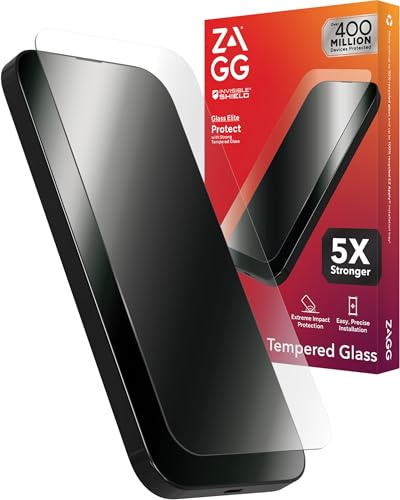 ZAGG InvisibleShield Glass Elite iPhone 15 Pro Screen Protector - 5X Stronger with Reinforced Edges, Scratch & Smudge-Resistant Surface, Easy to Install