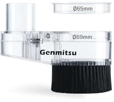 Genmitsu 65 mm & 69 mm CNC dammsko, kompatibel med de flesta 65 mm/69 mm spindelmotorer och kompakt router, slangadapter innerdiameter 38 mm, genomskinlig