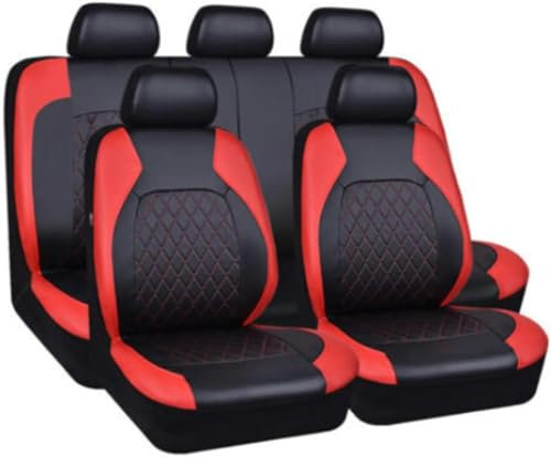 RWTECH Sitzbezüge Auto Autositzbezüge Universal Set für Renault Captur Capture Captur S Clio Clio 4 Clio 4 S Clio 5 Duster Viola Auto Zubehör,Schwarz Rot
