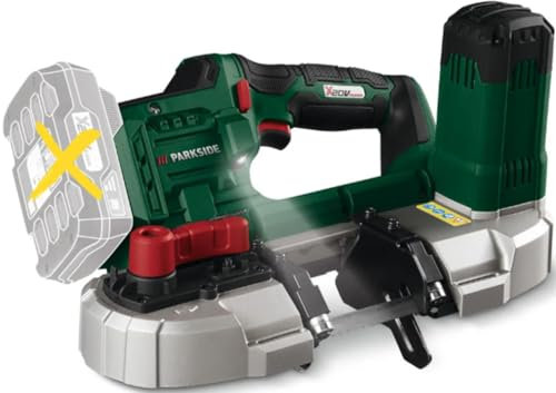 Parkside PMBA20-Li A1 - Sierra de cinta con batería de 20 V, sin batería ni cargador, sierra de banda móvil