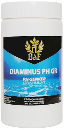 HAF® Reductor de pH/pH Menos granulado 1 kg – Para una reducción rápida y fiable y regular del pH en piscina, piscina y jacuzzi – Calidad: fabricado en Europa – Cantidad: 1 x 1 kg