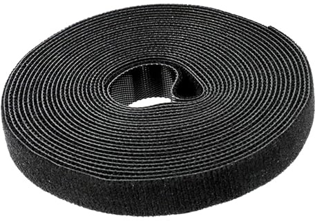 Boulton Hook and Loop Tape 12mm x 10m | Self-Wrap Hook & Loop Tape in Black | Fastening Tape Self Gripping Cable Ties Reusable Cable Tie Straps for Cable Management (10 Metre Roll)