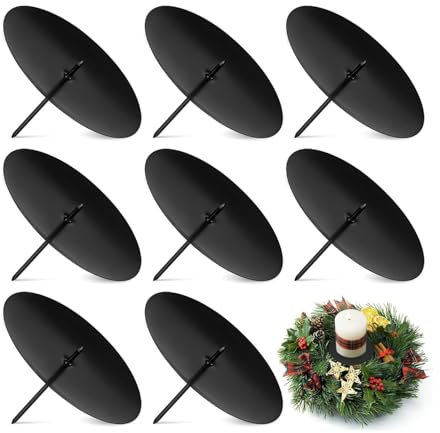 Advent Wreath Candle Holder 8Pcs Metal Candle Fixators Wreath Candle Holder Fixing Tool Advent Wreath 6 cm Advent Candle Plate with Metal Pin for Decoration of Advent Wreath Candle Plates