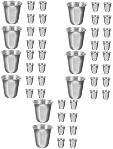50 Pcs Stainless Steel Stackable Communion Cups - Portable Religious Drinking Mugs for Church, Home, and Outdoor Activities
