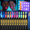 UZSUZZ Fluorescente De Color De La Cara, 12 Colores Ceras Pintura De Cara De Neón Brillante UV, Lavable No Tóxico Neon Pintura Facial y Corporal, Para Halloween, Mardi Gras, Fiesta De Disfraces