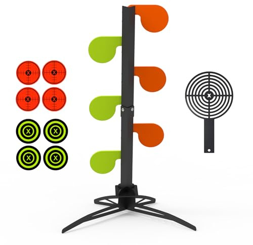 KNINE OUTDOORS AR500 Dueling Tree Target Kit, 6-Piece 3/8 Thickness Steel Paddles in 6 Diameter, Steel Target for Shooting