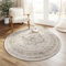 HUGEAR Vintage Waschbarer Teppich Rund 120cm Runder Wohnzimmer Taupe Schlafzimmer Rutschfester Tepich Kurzflor Schlafzimmer Carpet Living Room Bedroom Esszimmer Teppiche Büro