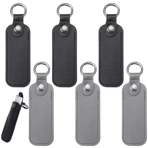Guduling 6 stycken skyddsfodral för USB-minne, skyddsfodral för flash-enheter, minnessticka fodral, bärbar förvaringsväska läder med nyckelring för studenter, lärare (flerfärgad)