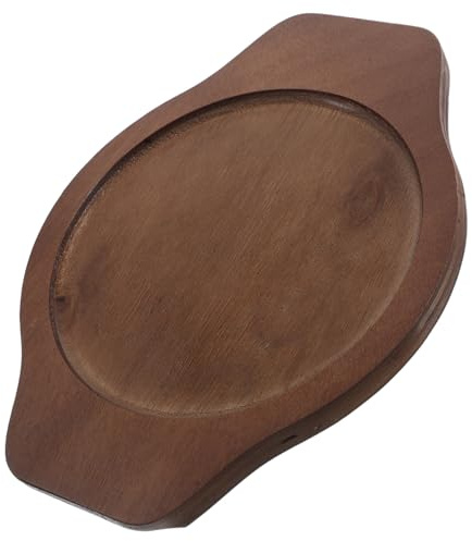 TOYANDONA Base de Madera para Cuenco de Piedra Ovalada Antideslizante Soporte Aislante para Olla Caliente Salvamanteles Resistente al Calor para Bibimbap Coreano y Bandeja de Servicio Cocina