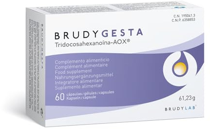 BRUDYLAB - Brudy Gesta - Ideado para Cubrir las Necesidades Nutricionales de la Mujer desde la Etapa Preconcepcional hasta el Parto - Omega 3-60 Cápsulas