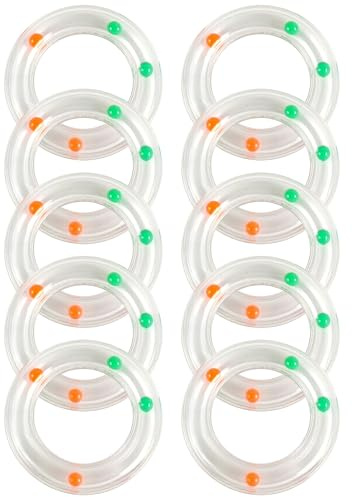 Sonajeros Anillos De Felpa, Sonajeros Para Bebés, 10 Piezas De Anillos Para Bebés Y Eslabones: Juguetes Sensoriales Transparentes Con Cuentas De Colores Y Empuñaduras De Silicona Suave Para