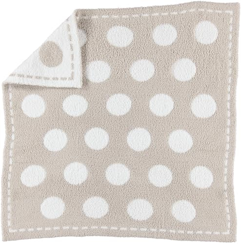 Barefoot Dreams CozyChic Dream Receiving Baby Blanket, Ultra Soft Plush Microfiber Baby Blankets for Boys and Girls, Lightweight Cozy Comfort, Machine Washable, 30 x 30, Stone-White Circles
