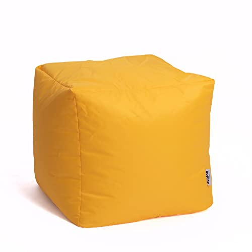 Avalon - Pouf Poggiapiedi CUBO Jive, Puff Poggiapiedi Divano quadrato, Pouffe Imbottito in Tessuto Tecnico Resistente e Antistrappo, Comodo e Impermeabile, Made in Italy (45cm-Giallo Limone)