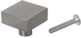 Massiv Edelstahl Möbelknopf Möbelgriff matt gebürstet 25x25mm Schrankknopf Schubladenknopf quadratisch Möbelbeschlag