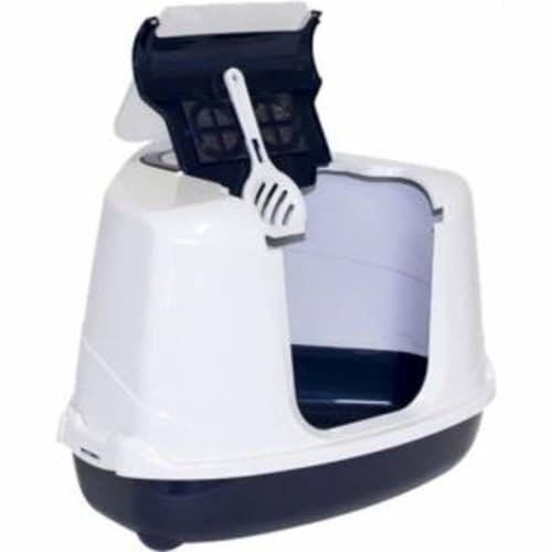 Moderna Bandeja Sanitaria Cubierta Rinconera para Gato - Sanitario Toilet - Flip Corner- Color Azul (C250-0331)