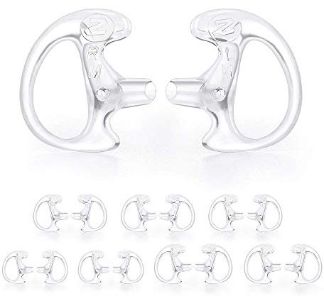 [8 Paires] Zeadio Embout oreillette Silicone de ecouteur pour Tube sonore, Tube Acoustique oreillette de Talkie walkie (Transparent)