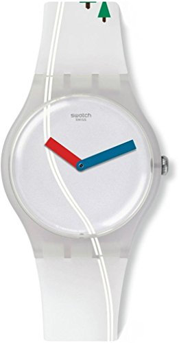 Swatch Damen Analog Quarz Uhr mit Silikon Armband SUOW137