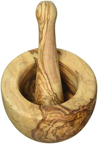 Continenta 4948 Olivenholz Mörser und Stößel, hellbraun