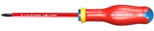 Facom ATD2X125VE TOURNEVIS PROTWIST® INOX isolé 1000 Volts pour vis cruciformes POZIDRIV® - lame ronde gainée