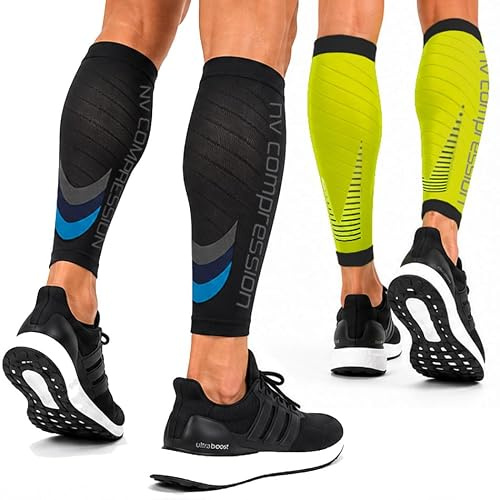 NV Compression Race and Recover Calentadores de pantorrilla de compresión Negros - Compression Calf Sleeves - BK