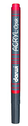 DARWI DA0220014490 Acrylfarbe mit Markerstift, Zinnoberrot, one size
