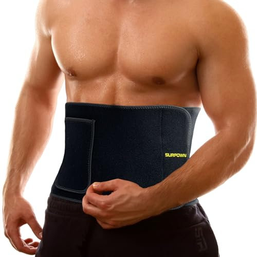 Waist Trainer Damen Herren, Bauchweggürtel, Saunagürtel Schwitzgürtel bauch weg gürtel zum abnehmen, fitnessgürtel Männer und Frauen, Bauchgurt Sport Fitness Sweat Taille Trimmer AB Trainer Schwarz M