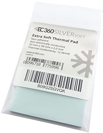 EC360® Silver Soft 12W/mK Thermal Pad (50 x 50 x 2.0 mm, Soft)