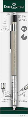 Faber-Castell 135540 - Matita meccanica TK-Fine Vario L 0,5 mm, Oro Champagne, mina con meccanismo morbido/duro