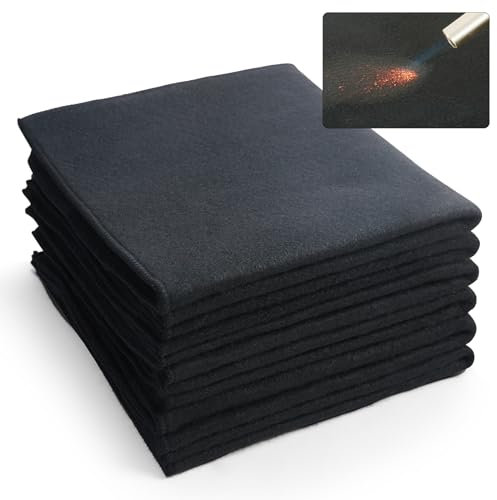 VEVOR Couverture de Soudage Ignifuge, Lot de 6 Couverture Anti-feu Fibre de Carbone 540x510 mm Résistante à la Chaleur 982 ℃ Tapis Isolant Découpable pour Protection Contre Étincelles, Éclaboussures
