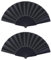 YFHUVB 2pcs Hand Fan Folding, Folding Fans Handheld, Black, 38cm x 21cm (15 inch 8 inch), Portable, Perfect Gifts for Any Occasions