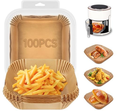 100 Stück Heißluftfritteuse Backpapier,Air Fryer Backpapier Airfryer Rund,16cm BPA-frei für Ofen Bratpfanne Mikrowelle Liner Airfryer Zubehör