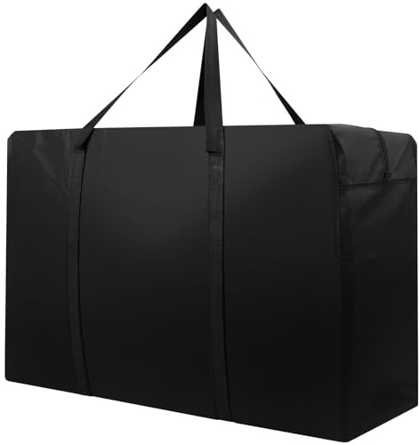 Cozary Borsa di Stoccaggio, 600D Oxford Borsa per Cuscini da Giardino con Maniglia, per Biancheria da Letto Materassi Coperte Trapunte e Cuscini, 72 x 43 x 28 CM, Nero (87L)