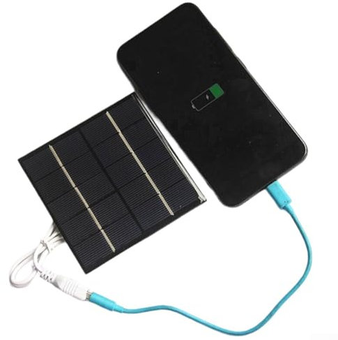 ZiStarlilife Cargador Solar Portátil de 5 W, Panel de Carga Solar Policristalino USB, para Iluminación Solar de Jardín y Luces Solares de Calle