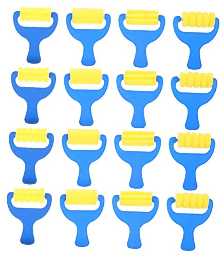 VICASKY 1 juego de cepillos de esponja con rodillo para actividades para sellos de color de esponja, lápices de acuarela, pinceles de graffiti, suministro de plástico, 12 unidades