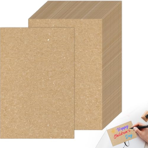 100 stycken A6-vykort Blanko | 14,5 x 9,5 cm | 350 g/m² kraftpapperskort | tryckbara gör-det-själv-kort för egendesign, inbjudningar och gratulationskort | naturfärger (kraftpapper)