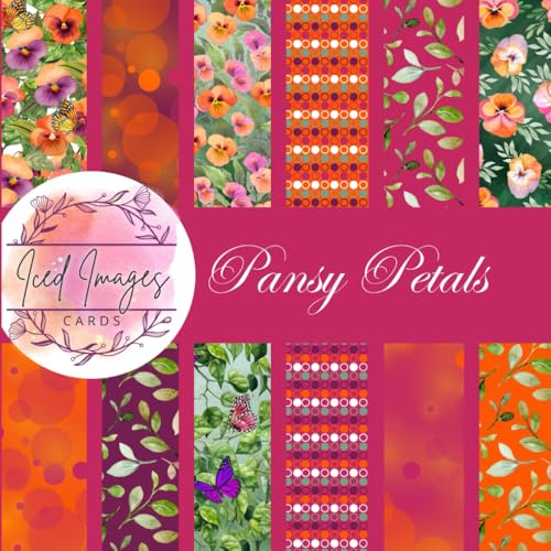 Pansy Petals 8 1/2 x 8 1/2 Scrapbook Paper Pad: 36 sheets (12 designs, 3 of each design) plus BONUS PAGES