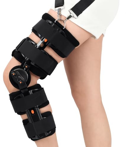 ZENSTEEL Rodillera Ajustable con Bisagras Soporte De Rodilla Ajustable Inmovilizador de Rodilla con Bisagras ROM Soporte postoperatorio ACL/PCL/MCL