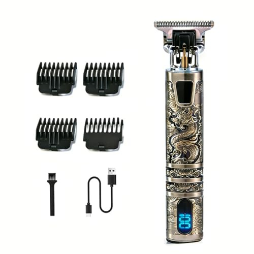 RQTYBUI Cortapelos para hombres, recortadora de barba para hombres, recortadora de pelo eléctrica inalámbrica, afeitadora recargable para barba, juego de cortadora de pelo eléctrica profesional para