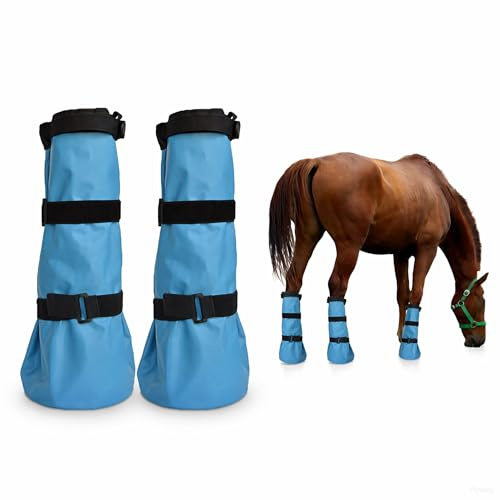 Huicare 2 botas de agua para problemas de pezuñas, polainas de refrigeración para caballos, zapatos de tratamiento para pezuñas de caballo, botas envueltas en cascos, para lesiones de pezuñas
