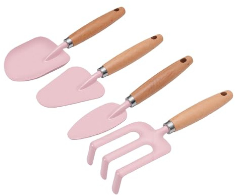 Irfora Trädgårdsredskapsset för Barn 4 St Hållbara Spadar för Sandlek och Trädgårdsnöje Utomhus (Rosa)